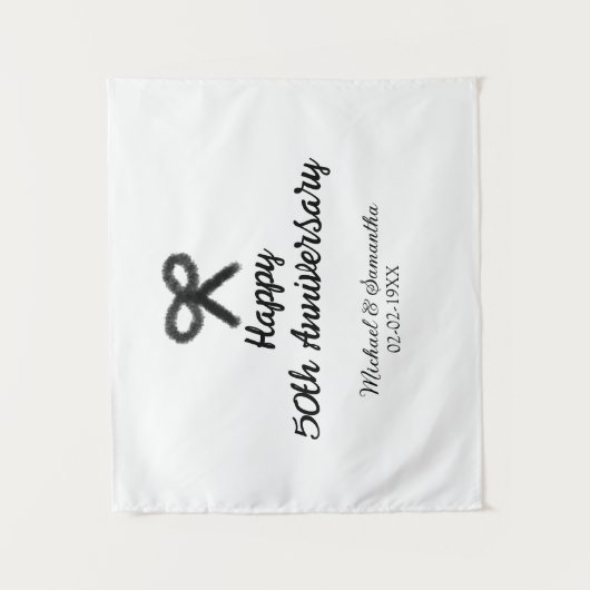 50周年おめでとうございます 結婚記念日 カップル名 日付 タペストリー (正面)