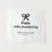 50周年おめでとうございます 結婚記念日 カップル名 日付 タペストリー (正面(横))