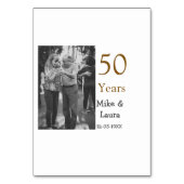 50周年おめでとうございます 結婚記念日 カップル名 日付 テーブルナンバー (正面)