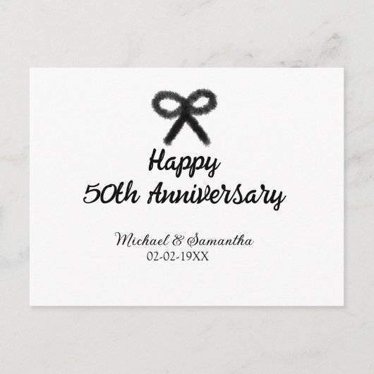 50周年おめでとうございます 結婚記念日 カップル名 日付 ポストカード (正面)