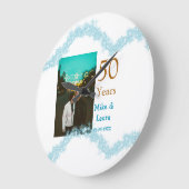 50周年おめでとうございます 結婚記念日 カップル名 日付 ラージ壁時計 (傾斜)