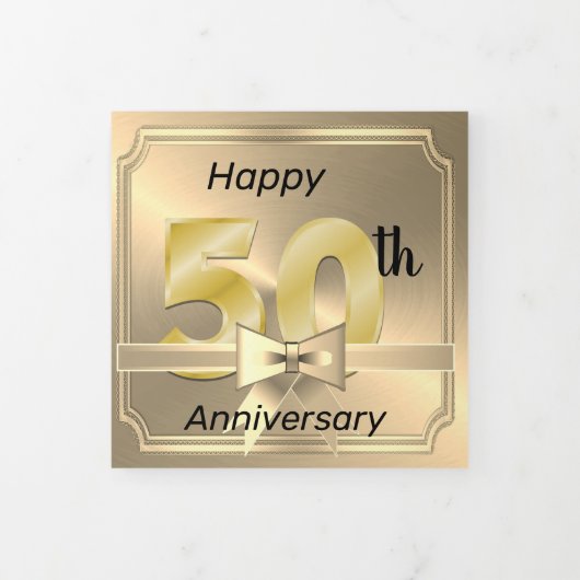 50周年おめでとう三つ折りフォトカード 三つ折りクリスマスカード (カバー)
