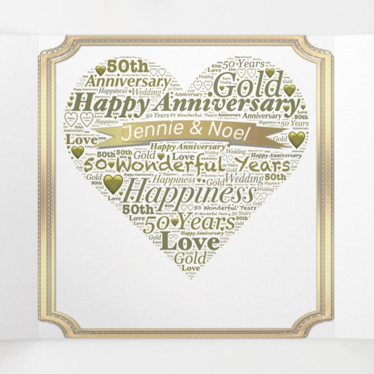 50周年おめでとう三つ折りフォトカード 三つ折りクリスマスカード (内部中)