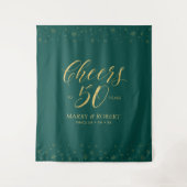 50周年おめでとう | ゴールド＆グリーン 50周年 タペストリー (正面)