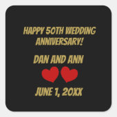 50周年おめでとう スクエアシール (正面)