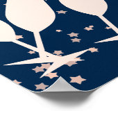 50周年おめでとう ピンク ネイビー ゲストブック ポスター (角)