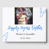 50周年おめでとう ブルーリーフ写真 名前 ゲストブック (裏面)