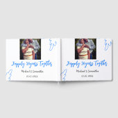 50周年おめでとう ブルーリーフ写真 名前 ゲストブック (全面)