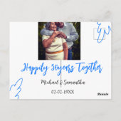 50周年おめでとう ブルーリーフ写真 名 ポストカード (裏面)