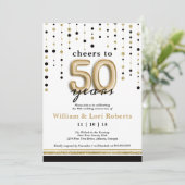 50周年おめでとう、結婚記念日招待状 招待状 (スタンド正面)