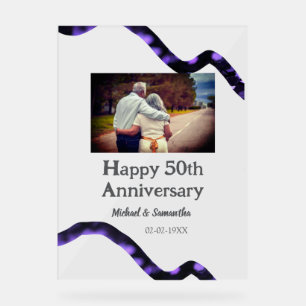 50周年に対する歓呼の追加の名前の写真日付 アクリルサイン