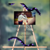 50周年に対する歓呼の追加の名前の写真日付 アクリルサイン (ニュートラル)