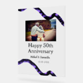 50周年に対する歓呼の追加の名前の写真日付 アクリルサイン (傾斜)