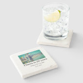 50周年に対する歓呼の追加の名前の写真日付 ストーンコースター (横)