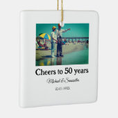 50周年に対する歓呼の追加の名前の写真日付 セラミックオーナメント (右)