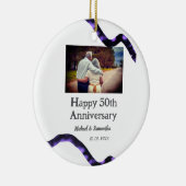 50周年に対する歓呼の追加の名前の写真日付 セラミックオーナメント (右)