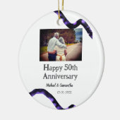 50周年に対する歓呼の追加の名前の写真日付 セラミックオーナメント (左)