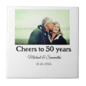 50周年に対する歓呼の追加の名前の写真日付 タイル (正面)