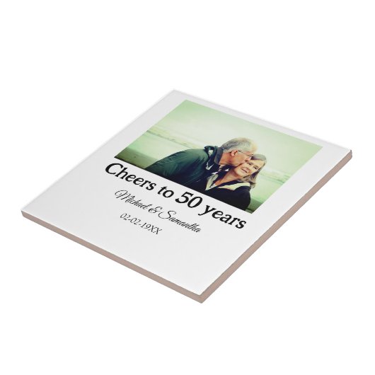 50周年に対する歓呼の追加の名前の写真日付 タイル (側面)