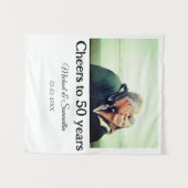 50周年に対する歓呼の追加の名前の写真日付 タペストリー (正面(横))