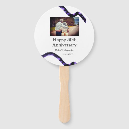 50周年に対する歓呼の追加の名前の写真日付 ハンドファン (正面)