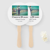 50周年に対する歓呼の追加の名前の写真日付 ハンドファン (正面&裏面)