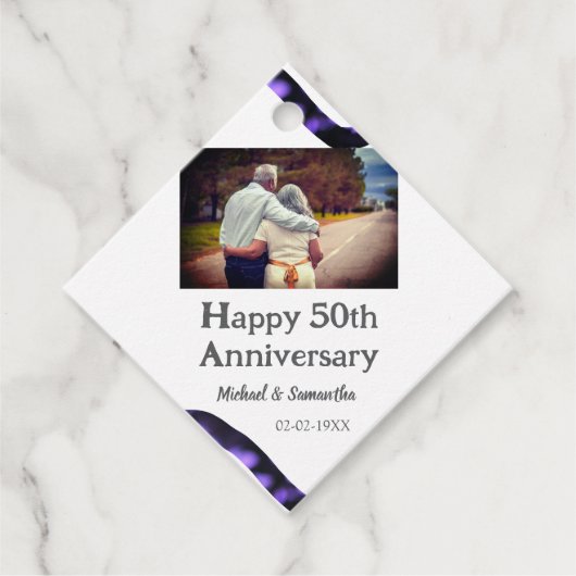 50周年に対する歓呼の追加の名前の写真日付 フェイバータグ (正面)