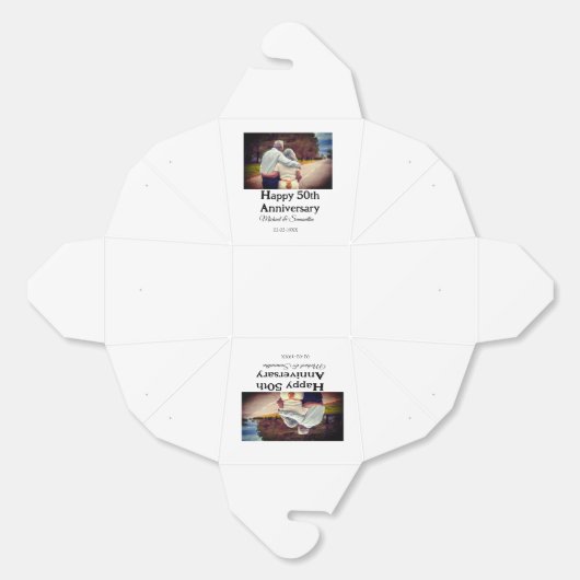 50周年に対する歓呼の追加の名前の写真日付 フェイバーボックス (見開き)