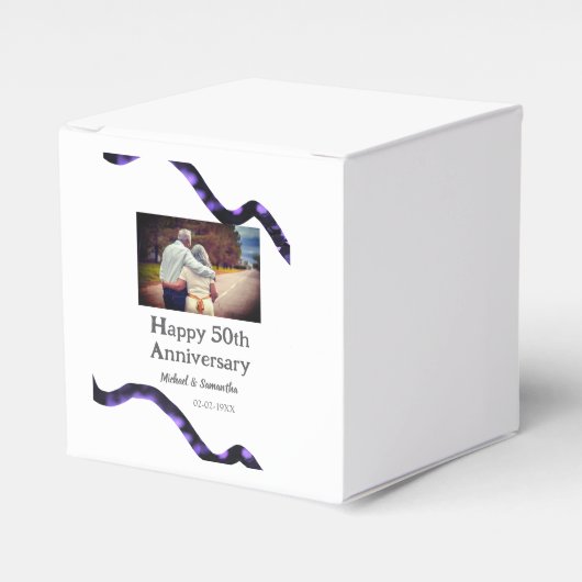 50周年に対する歓呼の追加の名前の写真日付 フェイバーボックス (正面サイド)