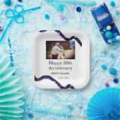 50周年に対する歓呼の追加の名前の写真日付 ペーパープレート (パーティー)