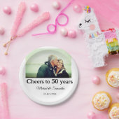 50周年に対する歓呼の追加の名前の写真日付 ペーパープレート (パーティー)