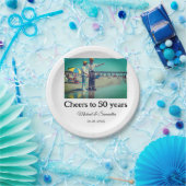 50周年に対する歓呼の追加の名前の写真日付 ペーパープレート (パーティー)