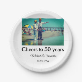 50周年に対する歓呼の追加の名前の写真日付 ペーパープレート
