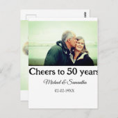 50周年に対する歓呼の追加の名前の写真日付 ポストカード (正面/裏面)