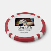 50周年に対する歓呼の追加の名前の写真日付 ポーカーチップ (シングル)