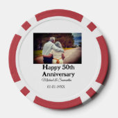 50周年に対する歓呼の追加の名前の写真日付 ポーカーチップ (裏面)