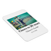 50周年に対する歓呼の追加の名前の写真日付 マグネット (右側)