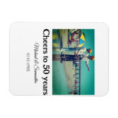 50周年に対する歓呼の追加の名前の写真日付 マグネット (横)