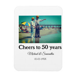 50周年に対する歓呼の追加の名前の写真日付 マグネット
