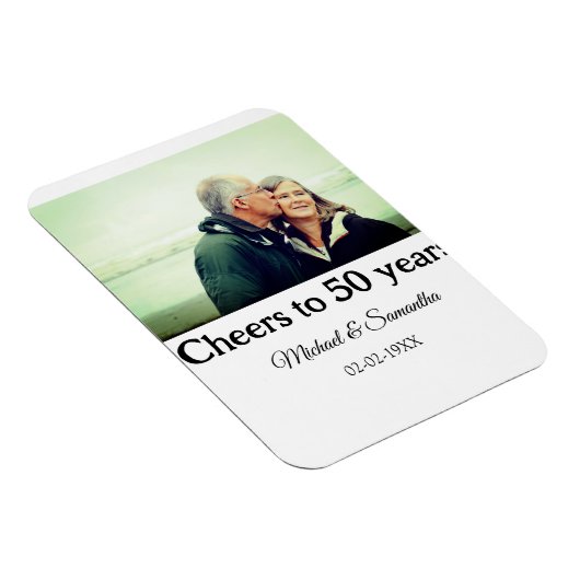 50周年に対する歓呼の追加の名前の写真日付 マグネット (右側)