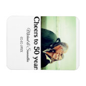 50周年に対する歓呼の追加の名前の写真日付 マグネット (横)