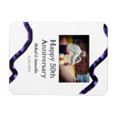 50周年に対する歓呼の追加の名前の写真日付 マグネット (横)