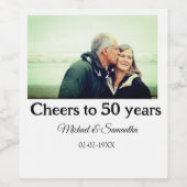 50周年に対する歓呼の追加の名前の写真日付 ワインラベル (シングルラベル)