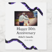 50周年に対する歓呼の追加の名前の写真日付 ワインラベル (シングルラベル)