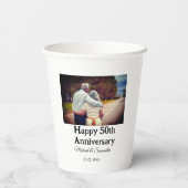 50周年に対する歓呼の追加の名前の写真日付 紙コップ (裏面)