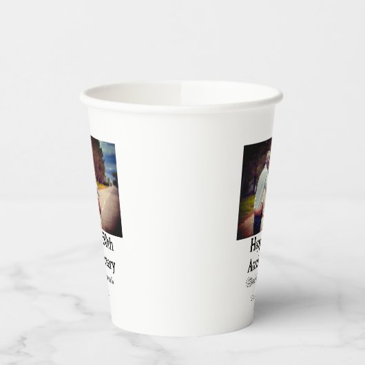 50周年に対する歓呼の追加の名前の写真日付 紙コップ (左)