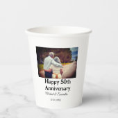 50周年に対する歓呼の追加の名前の写真日付 紙コップ (正面)
