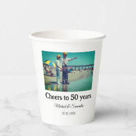50周年に対する歓呼の追加の名前の写真日付 紙コップ