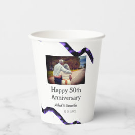 50周年に対する歓呼の追加の名前の写真日付 紙コップ