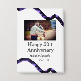 50周年に対する歓呼の追加の名前の写真日付 缶バッジ